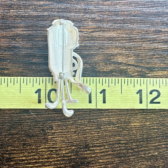 VTG Solid Sterling Silver 925 Golf Club Bag Pin Brooch Size 2" Length - Picture 11 of 11